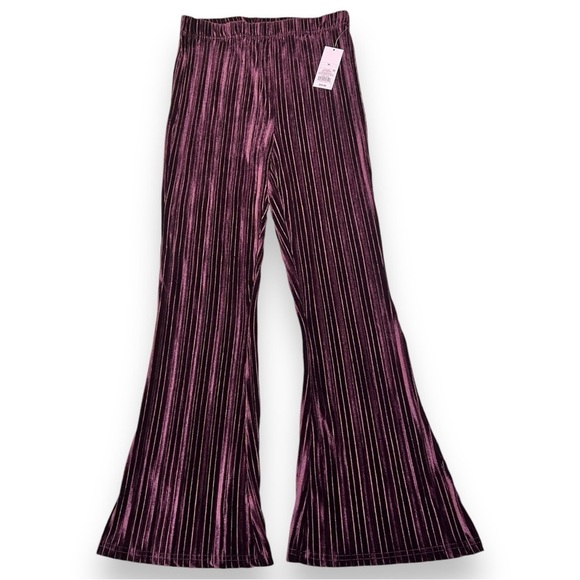 Wild Fable Women’s Ribbed Velvet Flare Pants Purple Size Medium - Picture 2 of 7